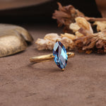 Unique and Luxurious 4-Prong Marquise Cut Alexandrite Engagement Ring - Additional view