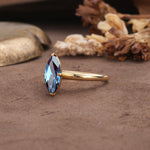 Unique and Luxurious 4-Prong Marquise Cut Alexandrite Engagement Ring - Additional view