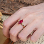 Unique and Luxurious 4-Prong Marquise Cut Ruby Engagement Ring - Additional view