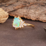 Luxurious and Unique 8-Prong Emerald Cut Fire Opal Engagement Ring - Additional view