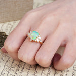 Luxurious and Unique 8-Prong Emerald Cut Fire Opal Engagement Ring - Additional view
