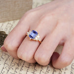 Luxurious and Unique 8-Prong Emerald Cut Tanzanite Engagement Ring - Additional view
