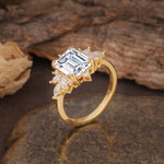 Luxurious and Unique 8-Prong Emerald Cut Lab Diamond Engagement Ring - Additional view