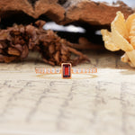 Unique and Classic: Inlaid with an Emerald-Cut Garnet Engagement Ring - Additional view