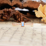 Unique and Classic: Inlaid with an Emerald-Cut Moonstone Engagement Ring - Additional view