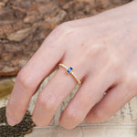 Unique and Classic: Inlaid with an Emerald-Cut Sapphire Engagement Ring - Additional view