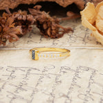 Unique and Classic: Inlaid with an Emerald-Cut Black Rutilated Quartz Engagement Ring - Additional view