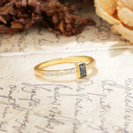 Unique and Classic: Inlaid with an Emerald-Cut Black Rutilated Quartz Engagement Ring - Additional view