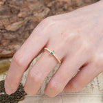 Unique and Classic: Inlaid with an Emerald-Cut Moss Agate Engagement Ring - Additional view