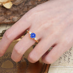Classic, Luxurious 4-Prong Pear Cut Sapphire Three Stone Engagement Ring - Additional view