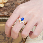 Unique Crown Three-Prong Pear Cut Sapphire Engagement Ring - Additional view
