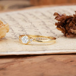 Simple 6-Prong Round Cut Moissanite Side Stone Engagement Ring - Additional view