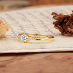 Simple 6-Prong Round Cut Lab Diamond Side Stone Engagement Ring - Additional view