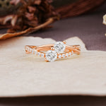 Unique Classic 3-Prong Round CutMoissanite Engagement Ring - Additional view