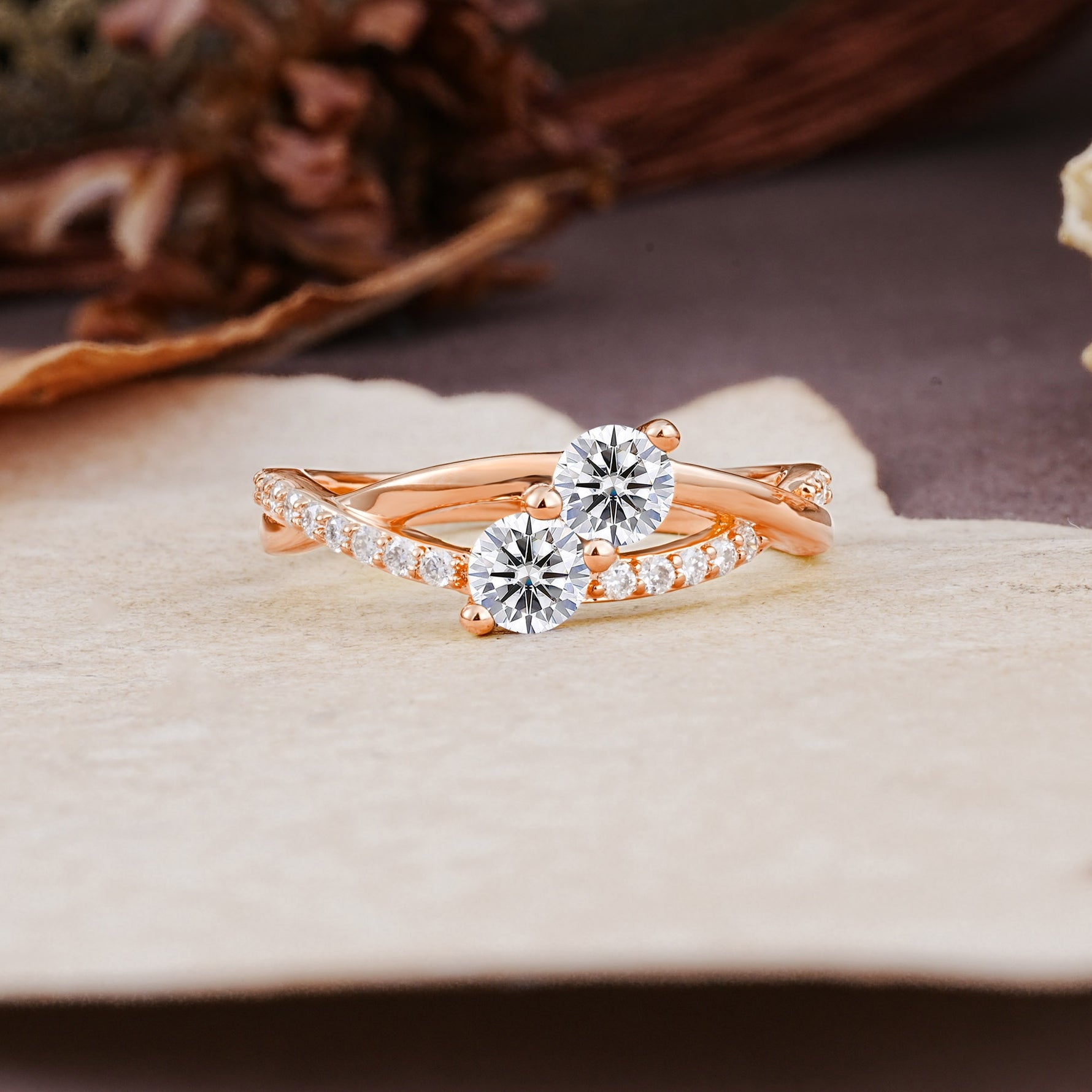 Unique Classic 3-Prong Round CutLab Diamond Engagement Ring - Additional view