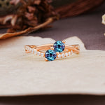 Unique Classic 3-Prong Round CutAlexandrite Engagement Ring - Additional view