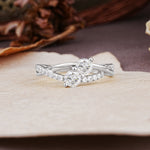 Unique Classic 3-Prong Round CutMoissanite Engagement Ring - Additional view