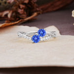Unique Classic 3-Prong Round CutSapphire Engagement Ring - Additional view