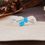 Unique Classic 3-Prong Round CutTurquoise Engagement Ring - Additional view