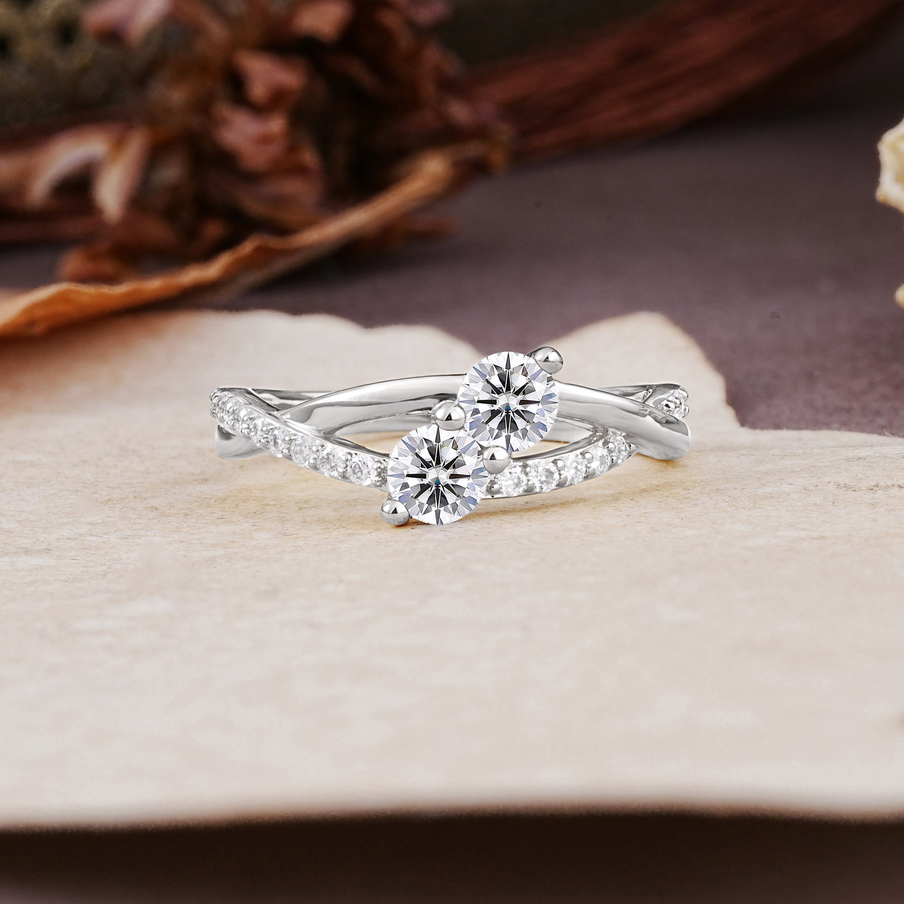 Unique Classic 3-Prong Round CutLab Diamond Engagement Ring - Additional view