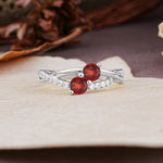 Unique Classic 3-Prong Round CutGarnet Engagement Ring - Additional view