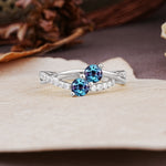 Unique Classic 3-Prong Round CutAlexandrite Engagement Ring - Additional view