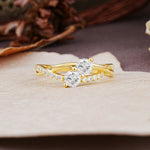 Unique Classic 3-Prong Round CutMoissanite Engagement Ring - Additional view