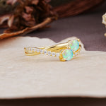 Unique Classic 3-Prong Round CutFire Opal Engagement Ring - Additional view