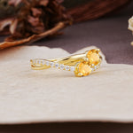 Unique Classic 3-Prong Round CutCitrine Engagement Ring - Additional view