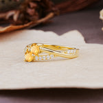 Unique Classic 3-Prong Round CutCitrine Engagement Ring - Additional view