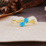 Unique Classic 3-Prong Round CutTurquoise Engagement Ring - Additional view