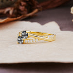 Unique Classic 3-Prong Round CutBlack Rutilated Quartz Engagement Ring - Additional view