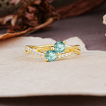 Unique Classic 3-Prong Round CutMoss Agate Engagement Ring - Additional view