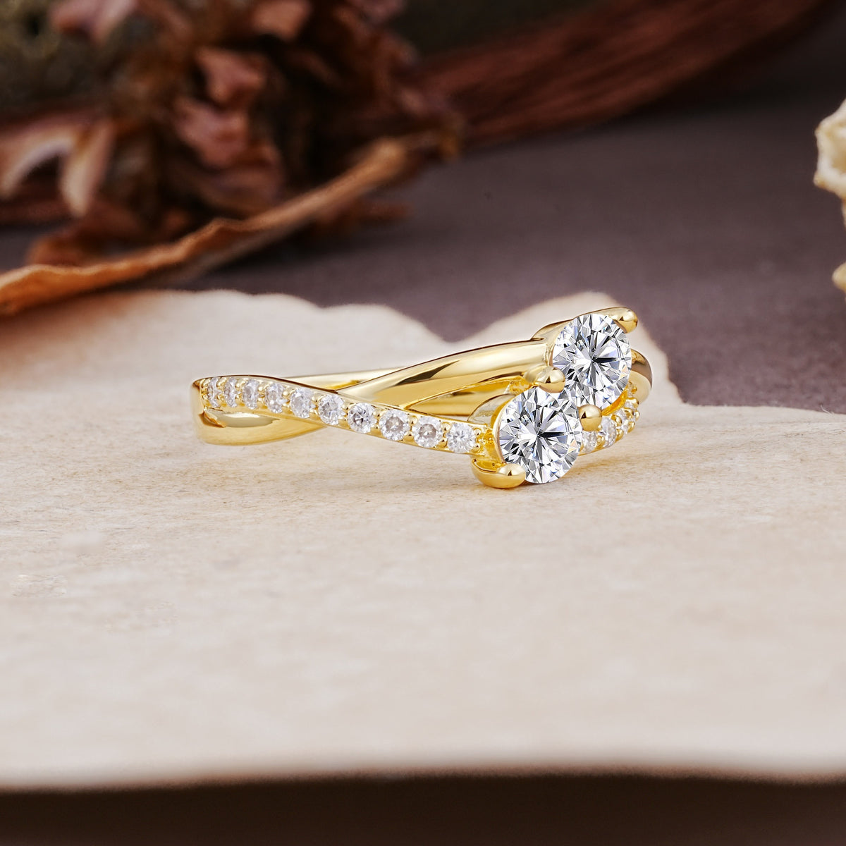 Unique Classic 3-Prong Round CutLab Diamond Engagement Ring - Additional view