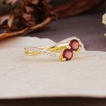 Unique Classic 3-Prong Round CutGarnet Engagement Ring - Additional view