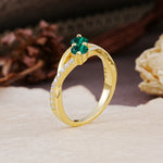 Unique Classic 3-Prong Round CutEmerald Engagement Ring - Additional view