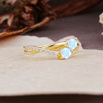 Unique Classic 3-Prong Round CutMoonstone Engagement Ring - Additional view