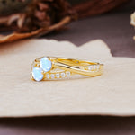 Unique Classic 3-Prong Round CutMoonstone Engagement Ring - Additional view