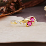 Unique Classic 3-Prong Round CutRuby Engagement Ring - Additional view