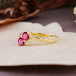 Unique Classic 3-Prong Round CutRuby Engagement Ring - Additional view