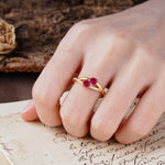 Unique Classic 3-Prong Round CutRuby Engagement Ring - Additional view