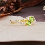 Unique Classic 3-Prong Round CutPeridot Engagement Ring - Additional view
