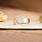 Retro-Luxe Twisted 4-Prong Round Cut Moissanite Engagement Ring - Additional view