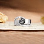Retro-Luxe Twisted 4-Prong Round Cut Black Rutilated Quartz Engagement Ring - Additional view