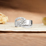 Retro-Luxe Twisted 4-Prong Round Cut Lab Diamond Engagement Ring - Additional view