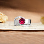 Retro-Luxe Twisted 4-Prong Round Cut Ruby Engagement Ring - Additional view
