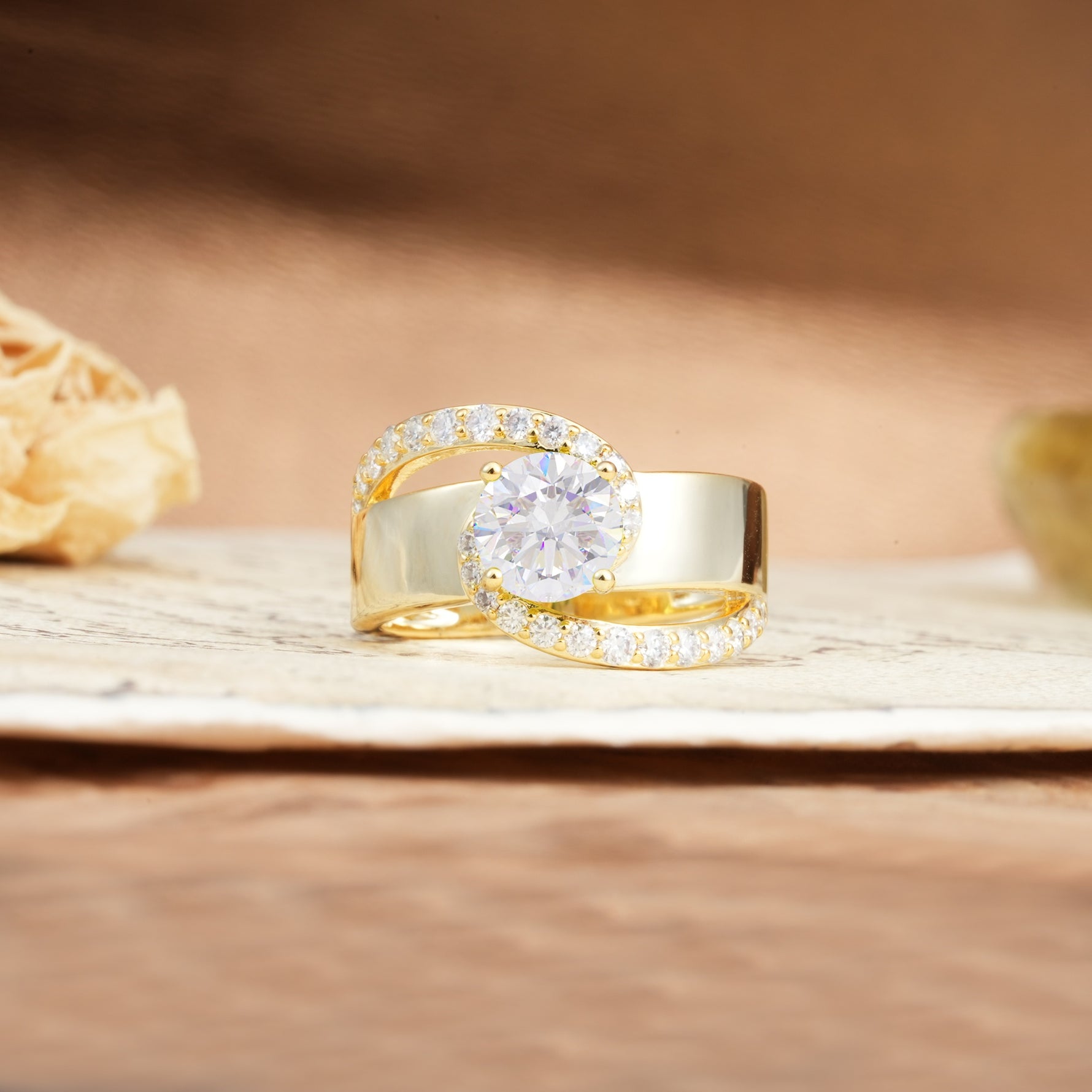 Retro-Luxe Twisted 4-Prong Round Cut Moissanite Engagement Ring - Additional view