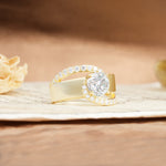Retro-Luxe Twisted 4-Prong Round Cut Moissanite Engagement Ring - Additional view