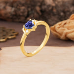 Unique Twisted 3-Prong Heart Cut Tanzanite Engagement Ring - Additional view