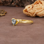 Unique Twisted 3-Prong Heart Cut Black Rutilated Quartz Engagement Ring - Additional view